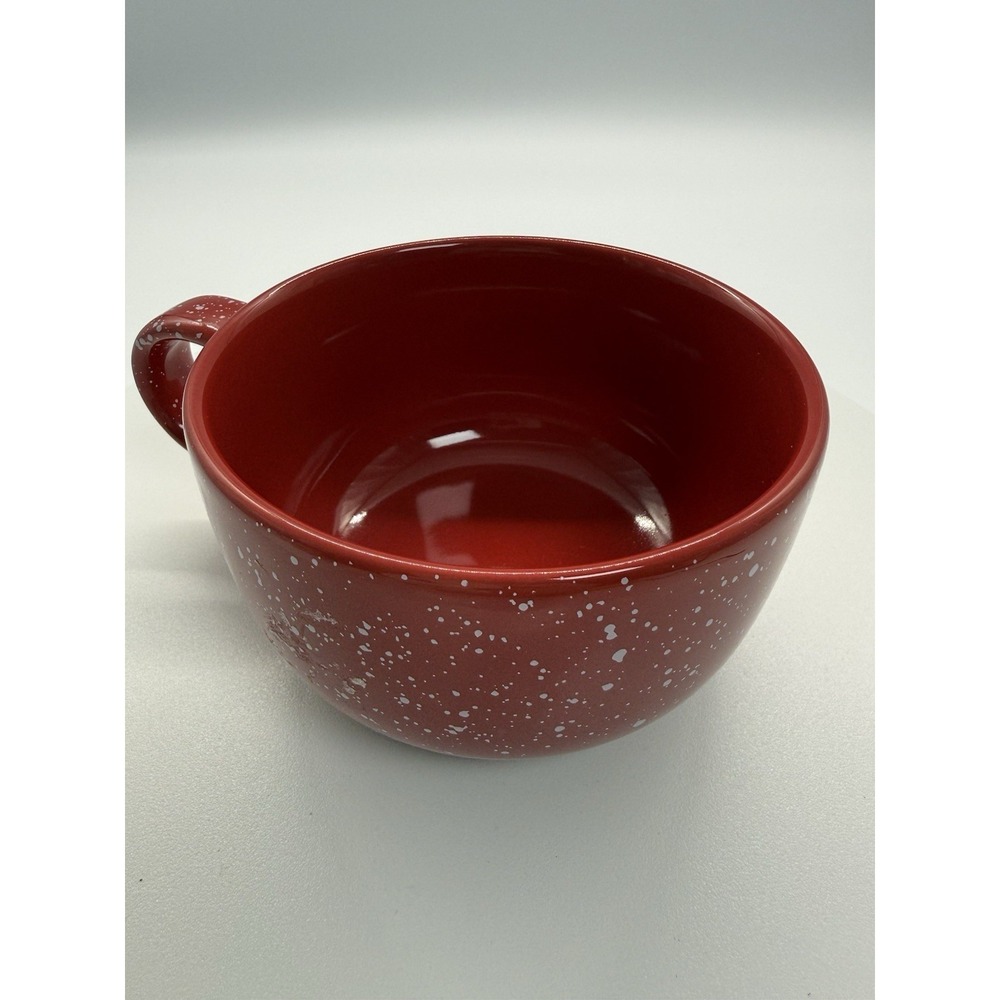 Starbucks 2019 Red Mug With White Specks Ceramic Coffee Tea Soup Bowl 16 oz - Picture 9 of 10